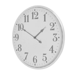 Wyld Haus Minimalist White 490mm Wall Clock With Bold Grey Numbers And Slim Metal Frame - thumbnail 3