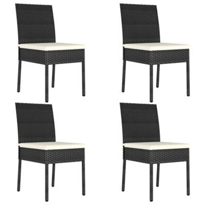 Vidaxl Garden Dining Chairs 4 Pcs Poly Rattan Black - image 1