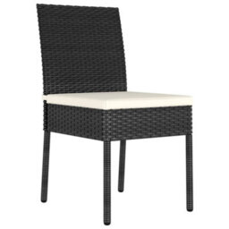 Vidaxl Garden Dining Chairs 4 Pcs Poly Rattan Black - thumbnail 2