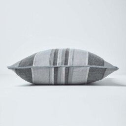 Homescapes Cotton Striped Grey Cushion Cover Morocco , 45 X 45 Cm - thumbnail 2