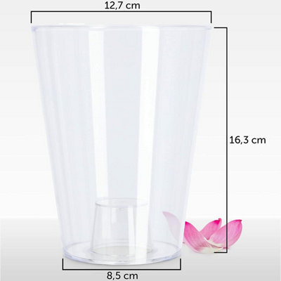 B2C Plant Orchid Pot Plastic Gloss Oval Planter Transparent Clear 12Cm Clear Round - image 1