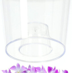 B2C Plant Orchid Pot Plastic Gloss Oval Planter Transparent Clear 12Cm Clear Round - thumbnail 3