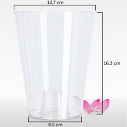 B2C Plant Orchid Pot Plastic Gloss Oval Planter Transparent Clear 12Cm Clear Round
