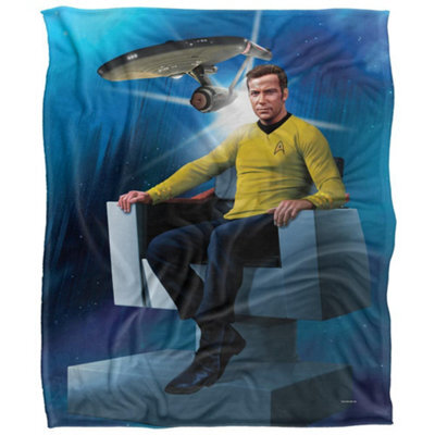 Star Trek Captains Chair Silky Supersoft Blanket Blue/multicoloured (One Size) - image 1