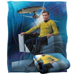 Star Trek Captains Chair Silky Supersoft Blanket Blue/multicoloured (One Size) - thumbnail 2