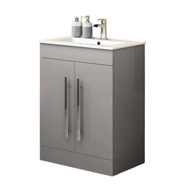 iBathUK Avon 2 Door Floorstanding Vanity Unit With Basin - 615mm X 815mm - 1 Tap Hole - image 1