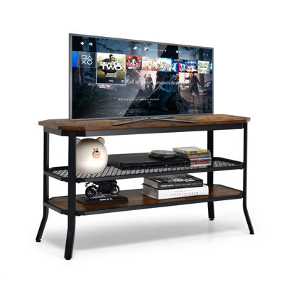 "Costway 3-Tier Tv Stand For Tvs Up To 46"" Industrial Console Table Entertainment Center" - image 1