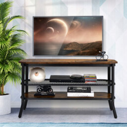 "Costway 3-Tier Tv Stand For Tvs Up To 46"" Industrial Console Table Entertainment Center" - thumbnail 7