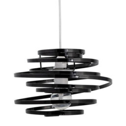 First Choice Lighting Set Of 2 Black Metal Swirl Easy Fit Light Shades - thumbnail 2