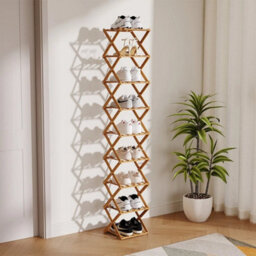 9 Tier Shoe Rack Narrow Foldable Free Standing - thumbnail 6
