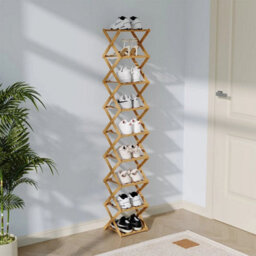 9 Tier Shoe Rack Narrow Foldable Free Standing - thumbnail 5
