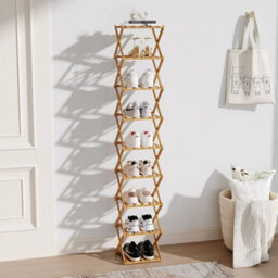 9 Tier Shoe Rack Narrow Foldable Free Standing - thumbnail 4