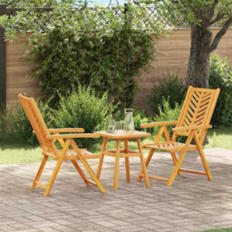 Berkfield Garden Bistro Set 3 Pcs Brown Solid Acacia Wood