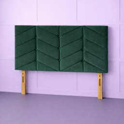 Comfy Deluxe 4Ft6 Double Rose Green Plush Velvet 20Inch Headboard