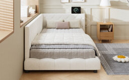Matteo Beige Velvet Upholstered 3Ft Single Bed Frame With Padded Headboard & Side Rails 90X190Cm - thumbnail 8