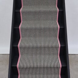 RainbowHome Mayfair Wool Stair Runner With 100% Wool Pink Edge 70Cm X 600Cm - thumbnail 1