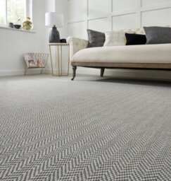 Herringbone Luxury Wool Blend Carpet By Remland (Quicksilver, 1M X 4M) - thumbnail 2