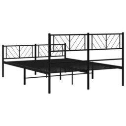 Berkfield Metal Bed Frame With Headboard And Footboard Black 135X190 Cm - thumbnail 7