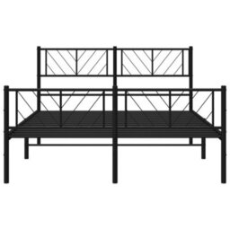 Berkfield Metal Bed Frame With Headboard And Footboard Black 135X190 Cm - thumbnail 5