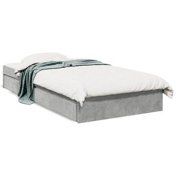 Berkfield Bed Frame With Drawers Without Mattress Concrete Grey 90X190 Cm Single - thumbnail 2