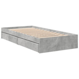 Berkfield Bed Frame With Drawers Without Mattress Concrete Grey 90X190 Cm Single - thumbnail 3
