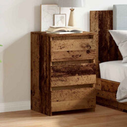 Berkfield Elegant Bedside Cabinet Old Wood 40X35X62.5 Cm Engineered Wood - thumbnail 4