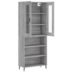 Berkfield Highboard Grey Sonoma 69.5X34X180 Cm Engineered Wood - thumbnail 4