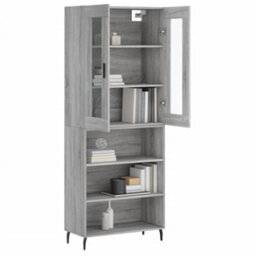 Berkfield Highboard Grey Sonoma 69.5X34X180 Cm Engineered Wood - thumbnail 3