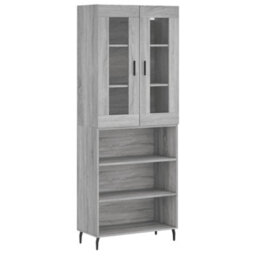 Berkfield Highboard Grey Sonoma 69.5X34X180 Cm Engineered Wood - thumbnail 2