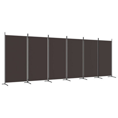Berkfield Durable 6-Panel Room Divider Brown 520X180 Cm Fabric - image 1