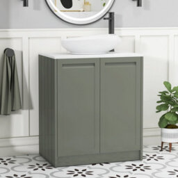 Royal Bathrooms Royal Bathroom Elmore 700mm Matt Green Freestanding Countertop Bathroom Vanity Unit 2 Door With Nova Basin - thumbnail 1