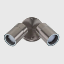 Valuelights Barrow Ip44 Rated Stainless Steel Outdoor Garden Twin Wall Spotlight With Led Bulb - thumbnail 4