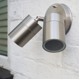 Valuelights Barrow Ip44 Rated Stainless Steel Outdoor Garden Twin Wall Spotlight With Led Bulb - thumbnail 7