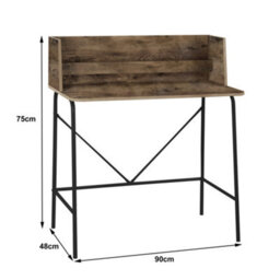 Nordlys Metal And Brown Wood Top Desk Industrial Style Bedroom - thumbnail 4