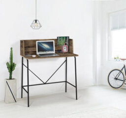 Nordlys Metal And Brown Wood Top Desk Industrial Style Bedroom - thumbnail 3
