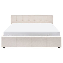 Beliani Ottoman Bed Lauresses Fabric Light Beige 160 X 200 Cm (Eu King Size) - thumbnail 6