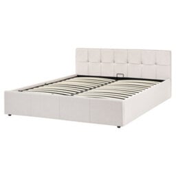 Beliani Ottoman Bed Lauresses Fabric Light Beige 160 X 200 Cm (Eu King Size) - thumbnail 4