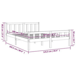 Berkfield Bed Frame Honey Brown Solid Wood 120X200 Cm - thumbnail 9