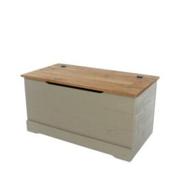 Core Products Corona Classic Pine Storage Trunk - Grey And Antique Wax Solid Wood Box 45 X 90 X 47Cm - thumbnail 3