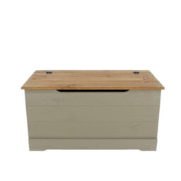 Core Products Corona Classic Pine Storage Trunk - Grey And Antique Wax Solid Wood Box 45 X 90 X 47Cm - thumbnail 4