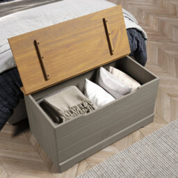 Core Products Corona Classic Pine Storage Trunk - Grey And Antique Wax Solid Wood Box 45 X 90 X 47Cm - thumbnail 2