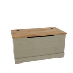 Core Products Corona Classic Pine Storage Trunk - Grey And Antique Wax Solid Wood Box 45 X 90 X 47Cm - thumbnail 7