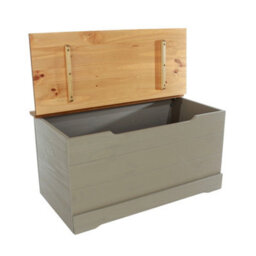 Core Products Corona Classic Pine Storage Trunk - Grey And Antique Wax Solid Wood Box 45 X 90 X 47Cm - thumbnail 5