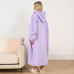 Ohs Long Hoodie Blanket Soft Sherpa Fleece Oversized Sweatshirt - Lilac - thumbnail 3