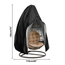 Egg-Shaped Hanging Chair Cover With Zipper, 115 X 190 Cm (Height), 1 Piece Waterproof (Hanging Not Included) - thumbnail 3