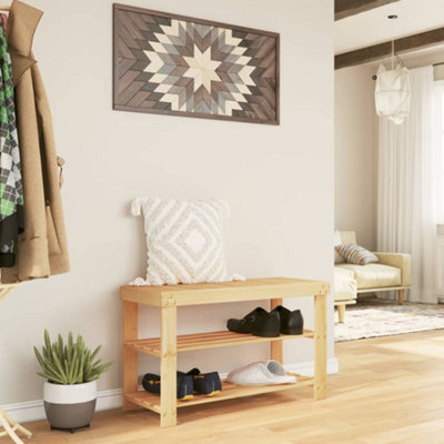Berkfield Shoe Rack 3-Tier 70X27.5X45 Cm Bamboo - image 1