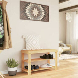 Berkfield Shoe Rack 3-Tier 70X27.5X45 Cm Bamboo - thumbnail 1