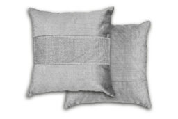 Melia Cushion Cover In Silver Grey - thumbnail 1