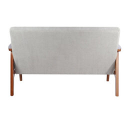 Living And Home Gray Retro Wooden Frame 2 Seats Sofa With Backrest W 1260 mm - thumbnail 4
