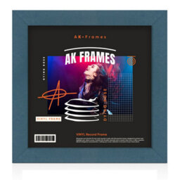 "12X12""  Navy Blue Modern Vinyl Record Frame For 12 Inch Lp Album Covers - Elegant Wall Display - Ak Frames"
